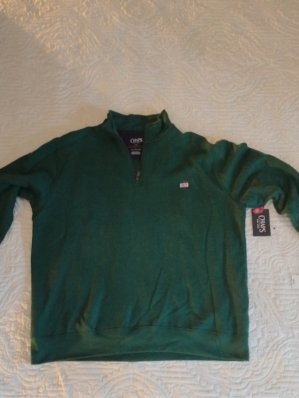 Chaps Men's Dark Green Half-Zip Sweater NWT